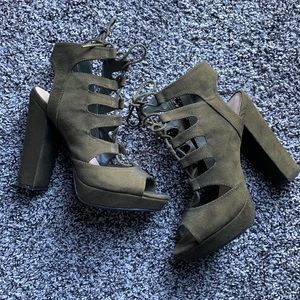 Bar III olive green heels